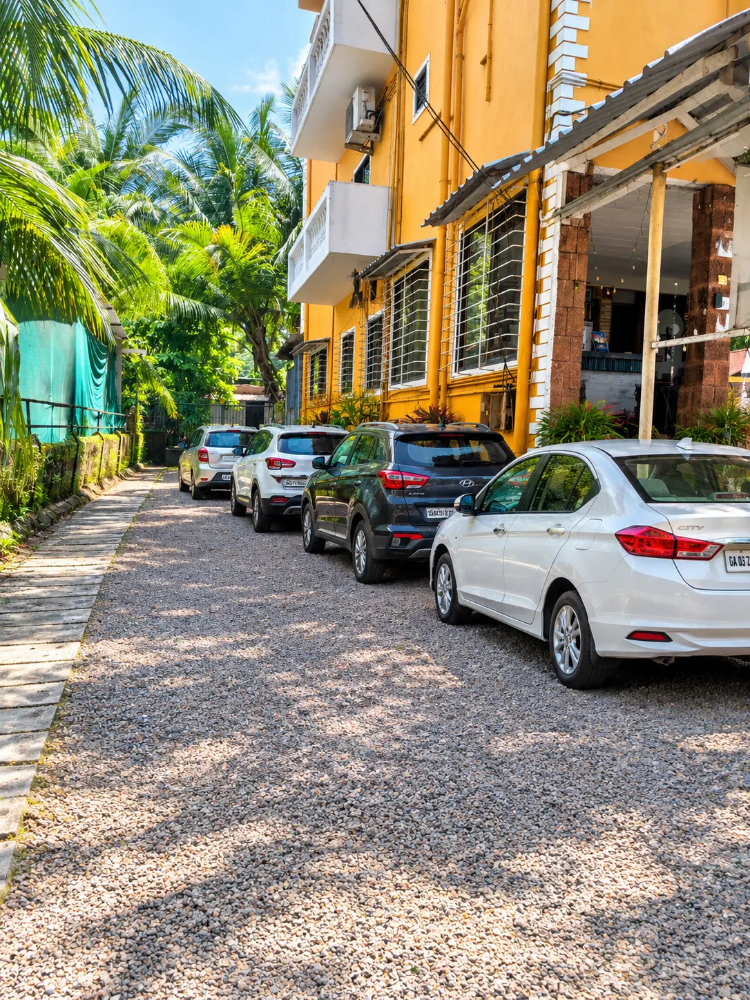 Parking area at Hotel Viva Baga in Goa