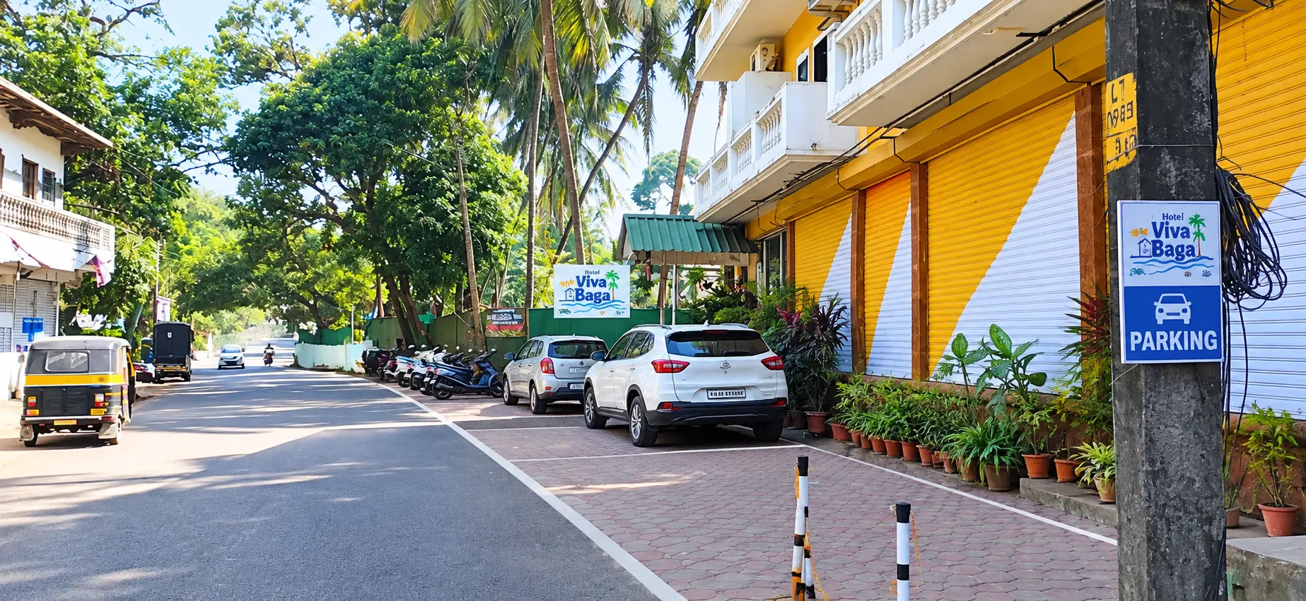 Hotel Viva Baga parking space in Goa